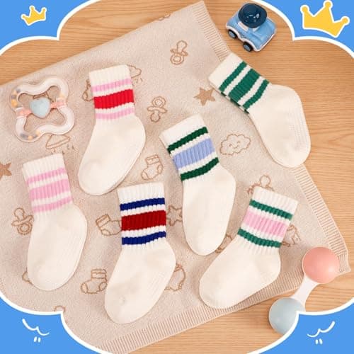 Zuimei 6 Pairs Toddlers Anti-Slip Socks with Grip Baby Non-Slip Sock — view 5