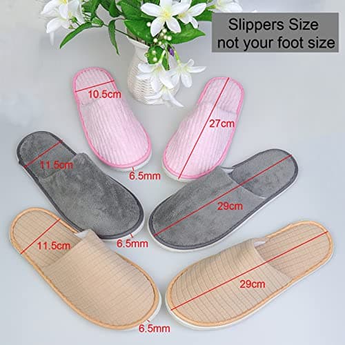 JK Home 4 Pairs Unisex Guest Slippers for Spa Hotel Travel Indoor House — view 5