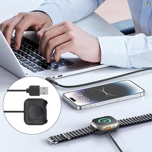 Smart Watch Charger, ABS 25cm | Watch Charging Cable with Stable Fast Cradle, Portable, Durable, Magnetic Smart Wátch Charger | Home Travel Office — view 3