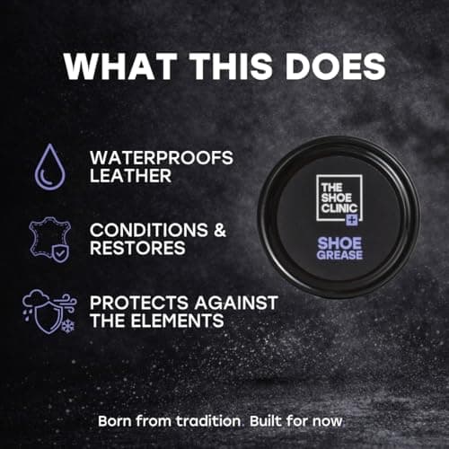 Shoe Clinic Shoe Grease | Leather Conditioner & Waterproofing for Shoes & Boots | Softens, Conditions & Helps Prevent Cracking | Hiking, Walking & Work Boot Care | 85g — view 2