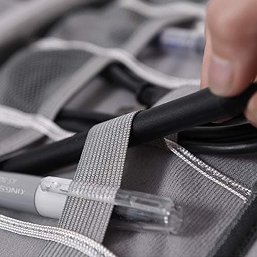 OrgaWise Travel Cable Organiser Bag, 2-Layer Tech Case, Black — view 6