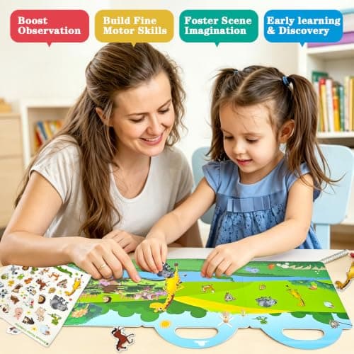 3Pcs Reusable Sticker Books for Toddlers Travel Toys with 3D Puffy Stickers — view 6
