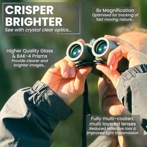 PURSUAL 8x32 Compact Binoculars for Adults High Power for Bird Watching, Hiking, Hunting, Concerts, Travel & Outdoor Adventures. Lightweight & Waterproof providing Crisp, Clear & Bright Images — view 4