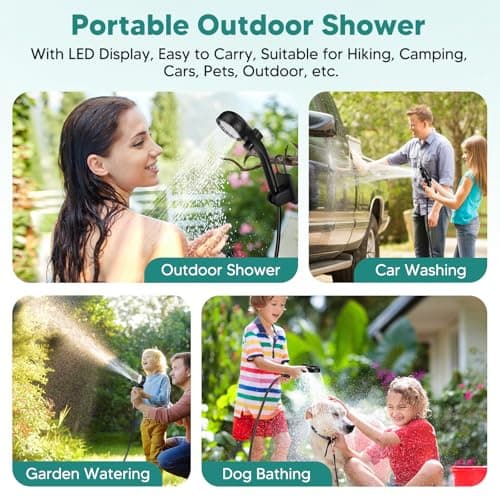 Portable Shower for Camping, Rechargeable, Outdoor Electric Shower Kit — view 2