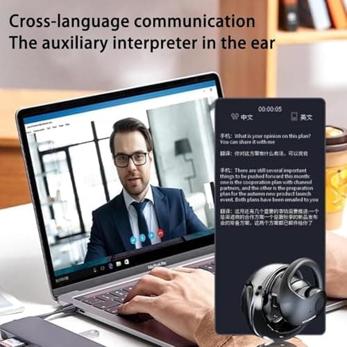 Donubiiu Translator, Wireless Bluetooth Translation Earbuds, Supports 75 Languages, Ai Translation Wireless Ows Bluetooth Portable Translator Device (purple) — view 6