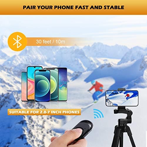 GRIFEMA Phone Tripod Stand, 55 Inch Lightweight Aluminum Camera Tripod, Black — view 5