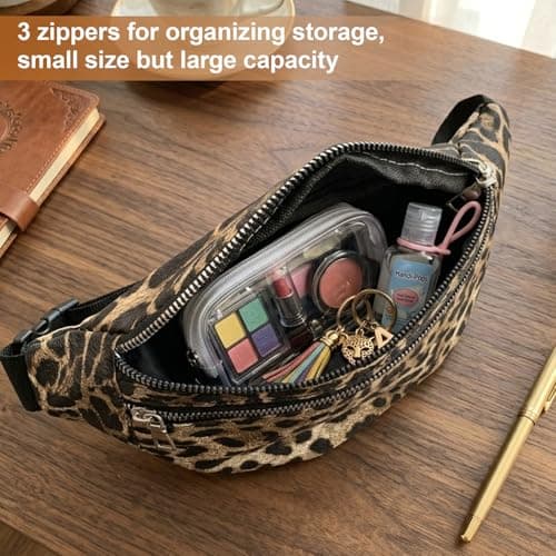 YONEEKSS Leopard Print Bum Bag with Adjustable Crossbody Strap for Women — view 6
