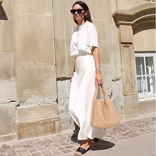 Dyalsa Women Woven Tote, Vegan Leather Handbag, Large Summer Beach Bag and Purse, Handmade Hobo Clutch Set (AL-007Ap) — view 3