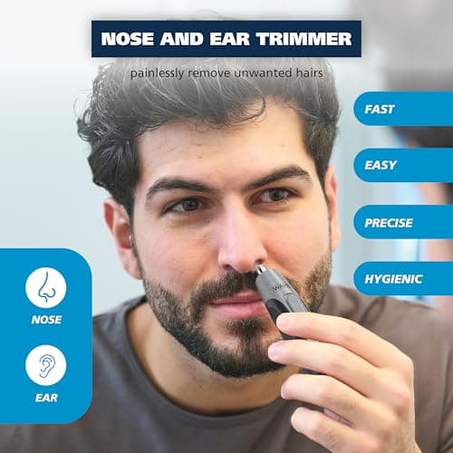 Wahl Clipper Battery Operated, Precision Ear and Nose Hair Trimmer for Men, Hygienic Nose Trimmer with Rinseable Blade for Easy Cleaning, Perfect for Travel – Model 3026462 — view 2
