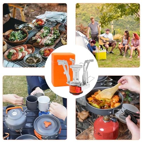 Camping Gas Stove, Portable Windproof Backpacking Stove Cooking Stoves 3000W Camping Stoves with Carry Box for Outdoor Cooking Hiking Travelling Fishing Picnic Trekking — view 6