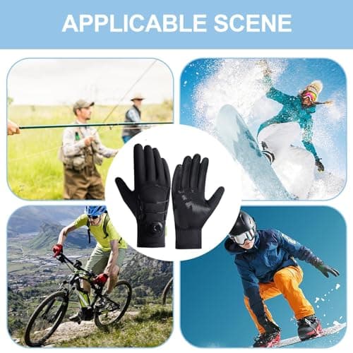 Ahuuen Ski Gloves Cold Weather Thermal Touchscreen Mitten — view 4
