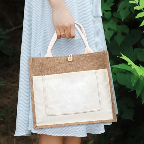 Bride Jute Tote Shopping Bag with Cotton and Hessian Waterproof Material for Beach, Wedding and Bridal Shopper — view 2