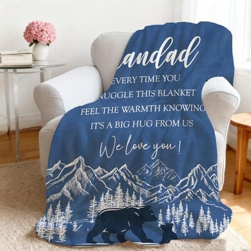 Eiapadeor Grandad Gifts Christmas Birthday - Flannel Blanket for Grandpa Gift from Grandchildren Grandparent Present Grandpa Birthday Fathers Day — view 3
