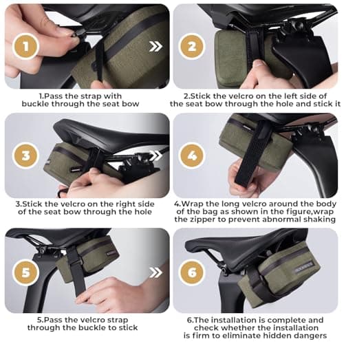 ROCKBROS Bike Saddle Bag Waterproof, 48g Lightweight, 0.4L — view 6