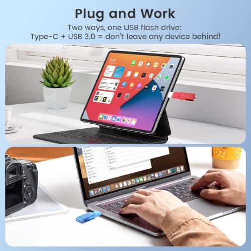 Wooolken usb stick 64GB 3.0 Flash Drives 5 Pack, with USB C Adapter — view 5