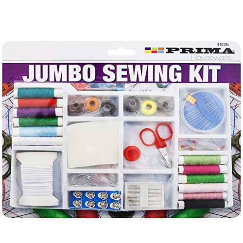 50+ Pcs Jumbo Sewing Repair Kit Prima Threads Needles Scissors Dressmaking Home Art Crafts Work Tailor DIY Elastic Buttons Pins Measure Tape Travel School Emergency Clothes UK Free P&P