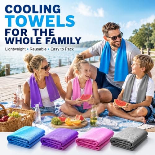 2PCS Cooling Towel, Microfiber Cool Ice Towel for Neck, Soft Breathable Cooling Wrap for Fitness Guys Microfiber Stay Cool, 24+ Hours Cold Relief Towels for Neck and Face Yoga Sport Running Gym Towels — view 2