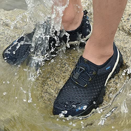 Men Summer Mesh Breathable Hiking Shoes Comfortable Walking Shoes Outdoor Travel Shoes Fashion Casual Sports Shoes Fashion Sneaker Men 12 (Black, 7) — view 5