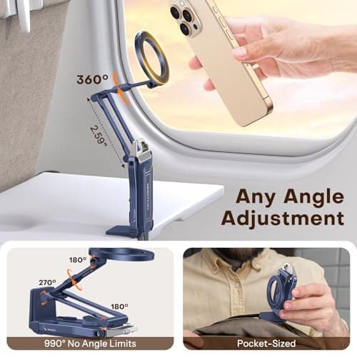 OMOTON TP02 360° Rotating for MagSafe Tripod, for Vlog, Travel, Navy Blue — view 5