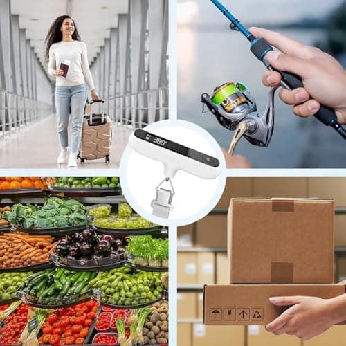 Ultrean Luggage Scale, 110 Lb/ 50Kg Handheld Baggage Scale, Portable Digital Weight Scale Electronic Suitcase Scale Hanging Scales with Rubber Paint, Hook (White) — view 6