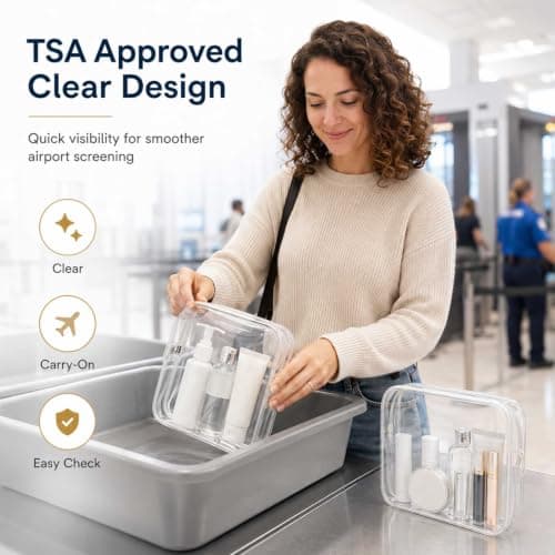 Clear Toiletry Bag, White, M Size — view 4