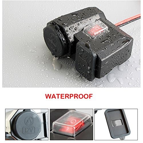 Krtopo Motorcycle USB Charger 5V/2.1A Waterproof Dual Output Jack 12V DC — view 2