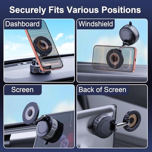 [2026 NEW] for MagSafe Car Mount [Upgraded Strongest Suction & Magnetic] Mobile Phone Holder for Dashboard Windscreen Screen, Tesla Lorry Van Stand Cradle for iPhone 17 Pro Max 16 15 14 13 12 Samsung — view 2