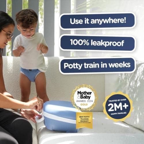 My Carry Potty - Travel Potty, Award-Winning Portable Toddler Toilet Seat for Kids to Take Everywhere (Blue Pastel) — view 4