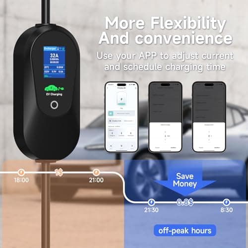 AFYEEV EV Charger 7kw Type 2 8M, Portable EV Charger Cable with Smart App — view 3