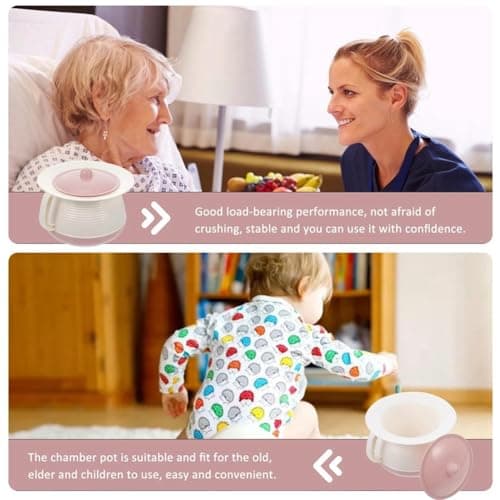 Uxsjakjsd Enamel Chamber Urinal Pot with Handle Portable Toilet Spittoon Suitable for the Elderly, Pregnant Women and Children — view 4
