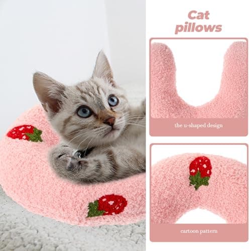 VICASKY U Shaped Cat Pillow for Kittens Neck Protection 4 Pack — view 5