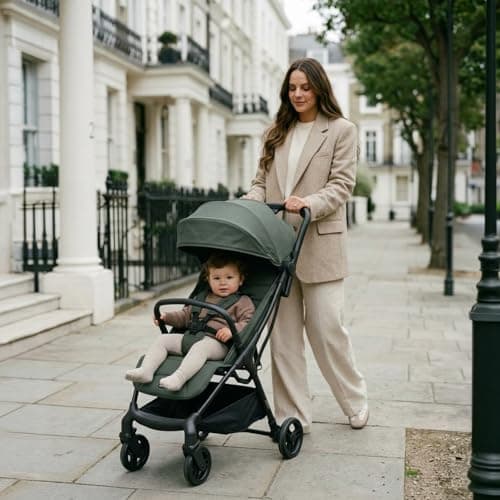 My Babiie MBX2 Compact Stroller – from Birth to 22kg, Foldable, Lightweight, Travel Buggy for Toddlers, Pushchair with UPF50+ Sun Canopy - Forest Green — view 2