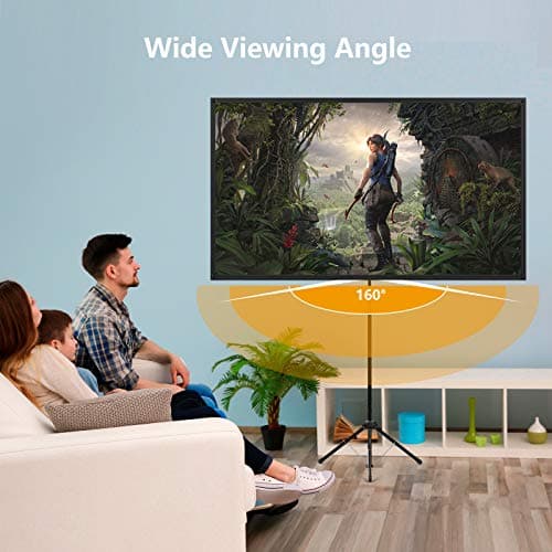 Projector Screen with Stand, 60 Inch Outdoor Projector Screen 16:9 and Stand, Portable Projection Screen with Aluminium Frame, Lightweight and Compact, Easy Setup, Idea for Home Cinema, Backyard Party — view 6