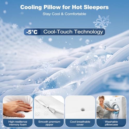 VYLEE Memory Foam Pillow, Neck Pillow, Ergonomic Pillow, Cervical Pillow — view 4