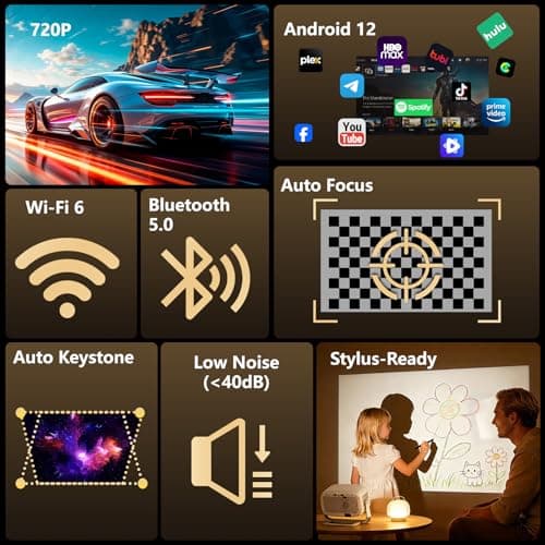 B12 Mini Projector with Stylus - Smart Projector Supports Writing & Drawing — view 2