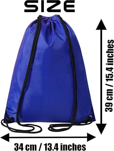 WFX Drawstring Gym Bag 2PCS String Bags Gym Sack Backpack PE Bags for Women Men Trainer Swimming Bag Travel Beach School Holidays Suitable for Sports,kids,Boys,Girls (Black and Blue) — view 2