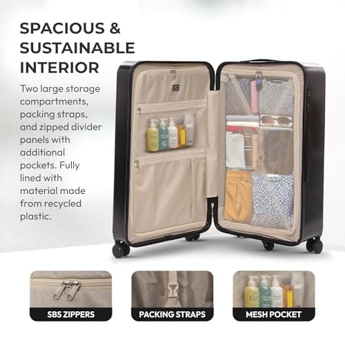 Aerolite Large 101L ABS Hard Shell Trunk Suitcase, 4+1 Wheels, TSA Lock — view 6