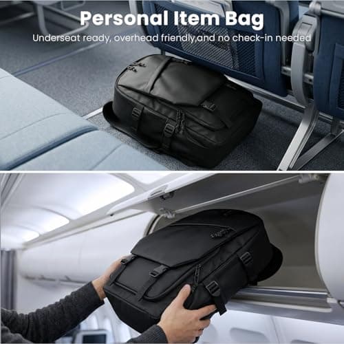 Ultra Lightweight School Bag for Men Women, Waterproof Oxford Cloth Casual Rucksack, Commuter Laptop Backpack Fits 15.6 Inch Notebook, Large Capacity 20L Minimalist College Work Daypack (Black) — view 6