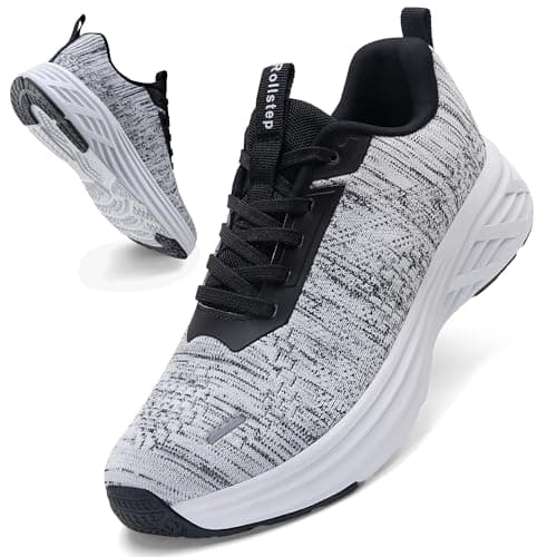 Rollstep Wide Toe Box Shoes Women Sneakers Extra Wide Width Arch Support Non-Slip Tennis Athletic Ultralight Running Shoes for Women Walking Diabetic Plantar Fasciitis Footwear 6-12, Black Grey, 5 UK