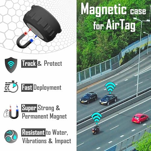 Original Magnetic Case for AirTag (Gen. 1 & 2) Easily Hidden Strong Impact, Vibration & Waterproof Magnet Holder/Secure Protective Scratch Resistant Tag Tracker Outdoor Mount (ORIGINAL US (Magnetic)) — view 3