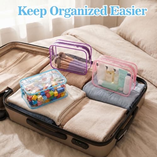 RAHHLIZS 3Pcs Clear Makeup Bags with Zipper Clear Pouch Cosmetic Bag — view 5