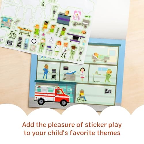 Melissa & Doug Reusable Sticker Books, My Town Sticker Book | Plane Activities Toddlers | Reusable Stickers for Kids Travel Activity Packs | Childrens Books Age 3-4 Years — view 5