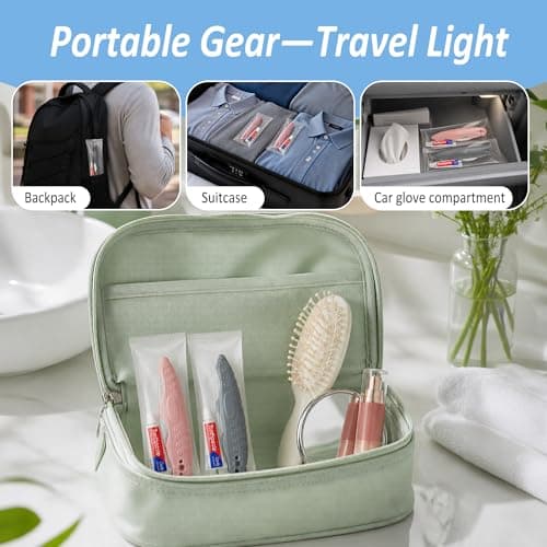 Qibesiey Travel Toothbrush and Toothpaste, Individually Packaged, Foldable Toothbrush and Toothpaste, Folds for Easy Storage, Available in Gray and Pink, Ideal for Travel, Hotels, Camping (10-Pack) — view 5