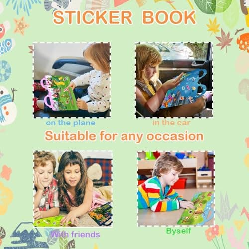 Aannanl 6 Reusable Sticker Book for Toddlers 2+ Years,300+ Puffy Stickers — view 4