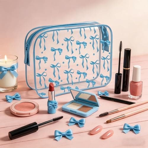 Clear Makeup Bag 2-Pack Pink Blue — view 4