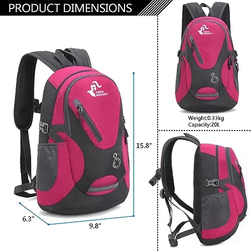 Bseash Small 15-20L Outdoor Hiking Backpack, Lightweight Waterproof Travel Daypack for Kids Girls Boys Camping Cycling Riding — view 2