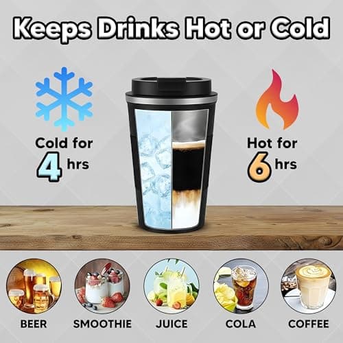 Artlive Coffee Gifts for Men-Coffee Cup, Socks & Keychain - Father Day Gifts - Birthday Gifts for Him, Men, Dad, Brother, Friend - Thank You Gift & Presents for Men Travel Mug — view 5