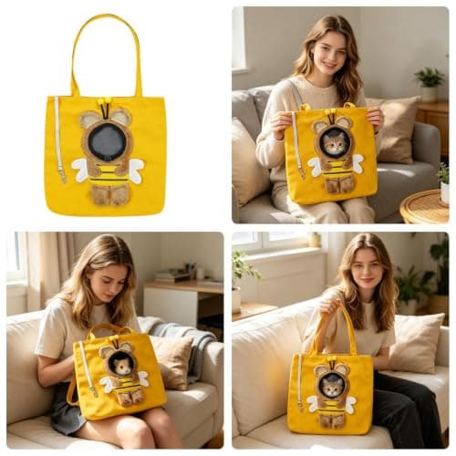 Dog Carrier Bee Design Travel Shoulder Tote Portable Outdoor Bag — view 4