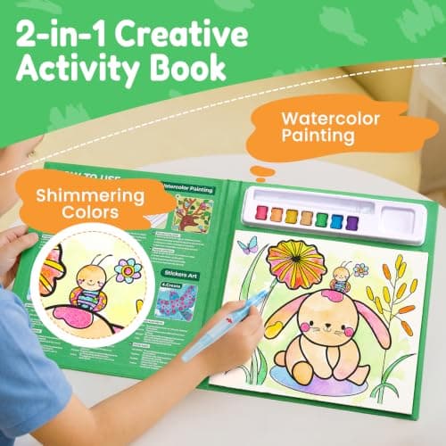 JoyCat Paint with Water Coloring Books & Creative Sticker(Animals) — view 2