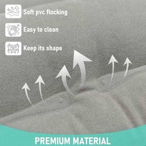 2 Pack Inflatable Travel Pillow for Airplane, Airplane Pillow for Sleeping to Relieve Neck and Shoulder Pain, Support Head Inflatable Pillow for Long Flights, Used for Airplane, Car, Office (Grey) — view 5
